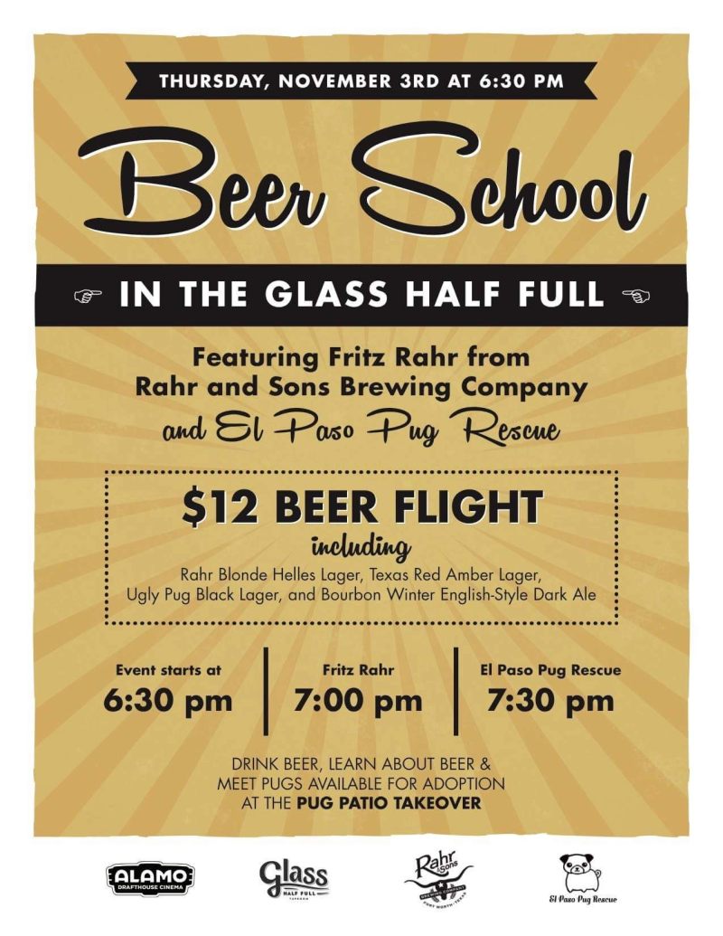 Join us for Beer School at the Glass Half Full on Thursday, November